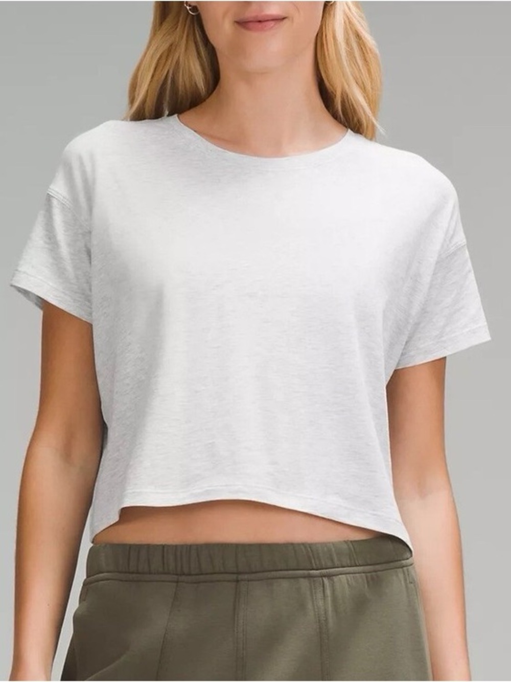 Lululemon Cates T-shirt cropped shirt in heather grey